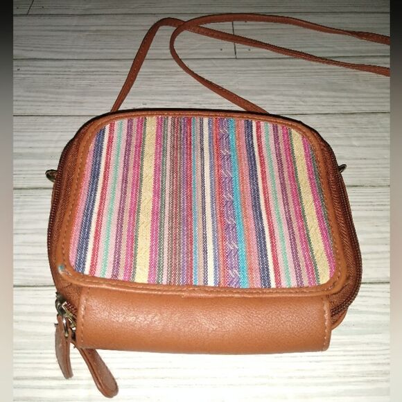 Claire's Women's Girl Mini Crossbody Bag Multicolor Stripes Design - Picture 6 of 9